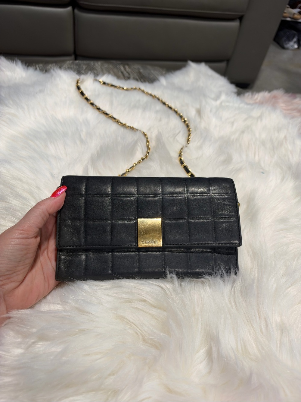 Chanel Chocolate Bar Wallet- Black